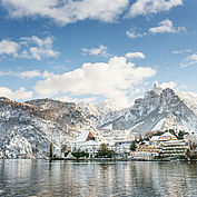 Aussenansicht Winter - Landhotel Das Traunsee