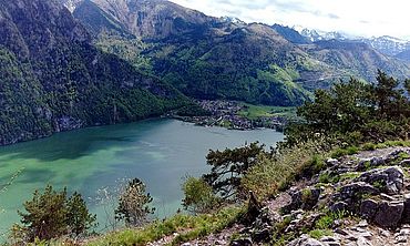 Aussicht vom Sonnstein auf den Traunsee und Ebensee