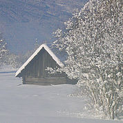 © Landhotel Stofflerwirt - Ein Heuschuppen im Winter