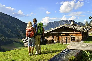 Wanderpaar bei Stettauer Alm Alpbach © Alpbachtal Seenland Tourismus 
