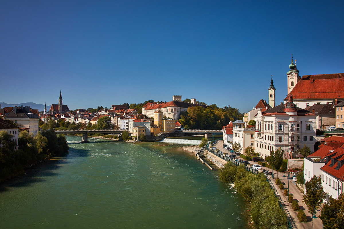 Steyrer Altstadt, Schloss Lamberg, Zusammenfluss Enns - Steyr, (c) www.iconic-turn.com